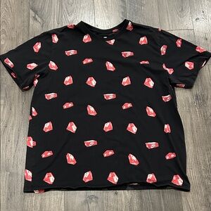 Black NikeT-Shirt with Red Graphic Print